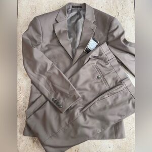 Pierre Loren -Alfred 2B-2 Piece Tan Suit 36 Short 30” Waist Pants NWT